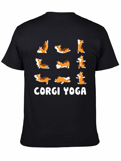 Camiseta Negra Yoga Corgi
