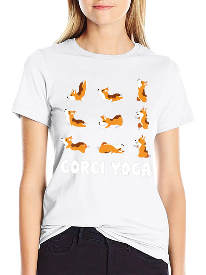 Camiseta Negra Yoga Corgi