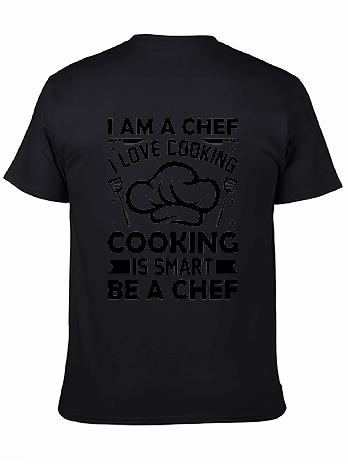 Camiseta Negra Chef: I Love Cooking