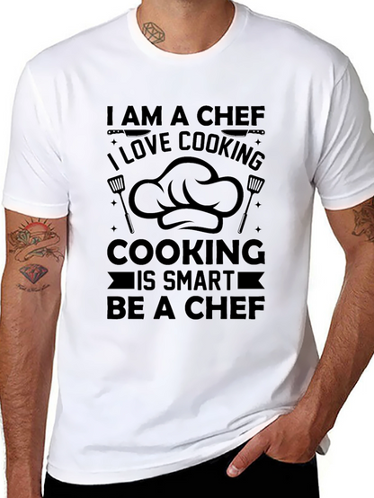 Camiseta Negra Chef: I Love Cooking