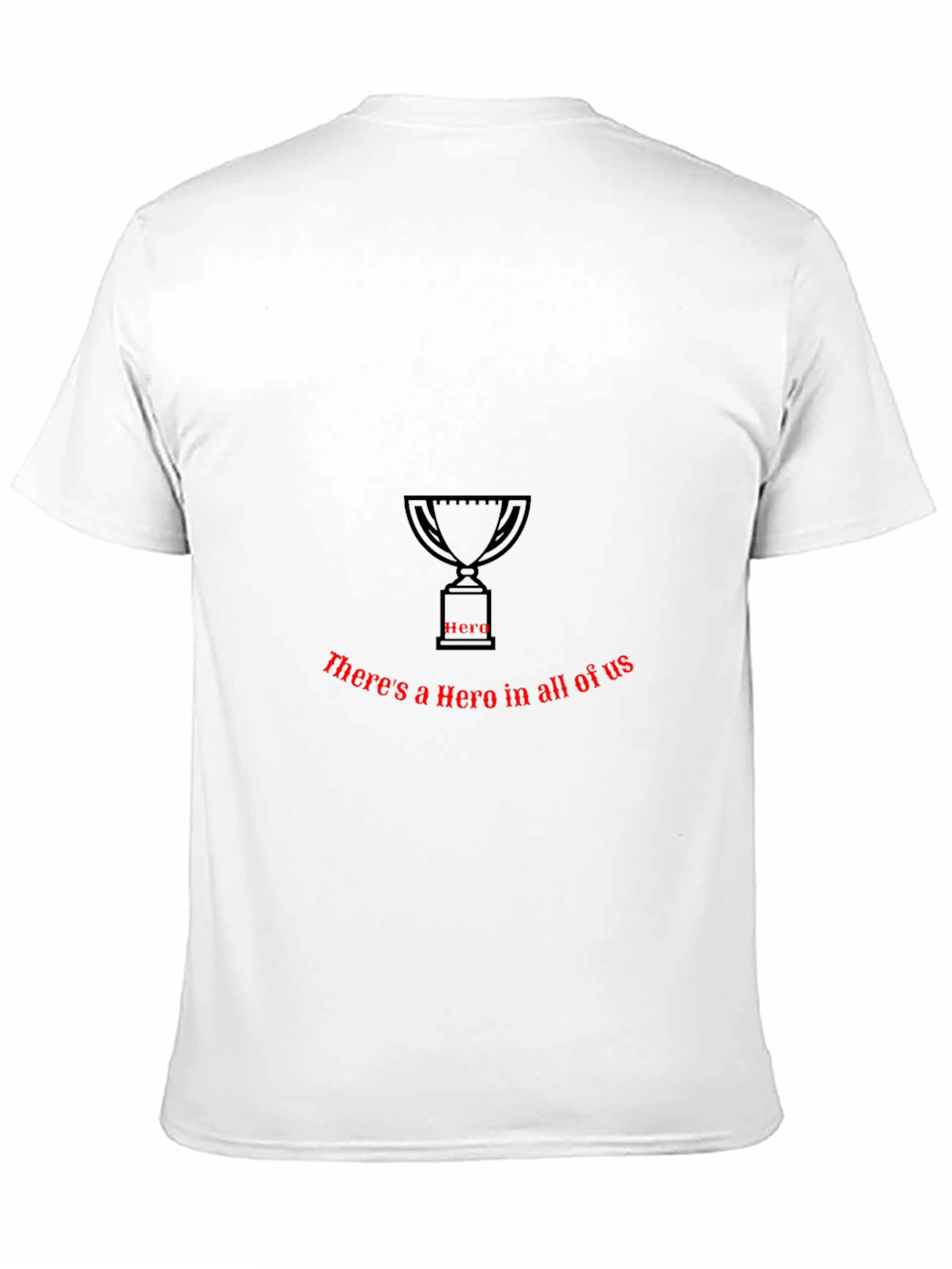 Camiseta Negra con Diseño de Trofeo y Texto Hero