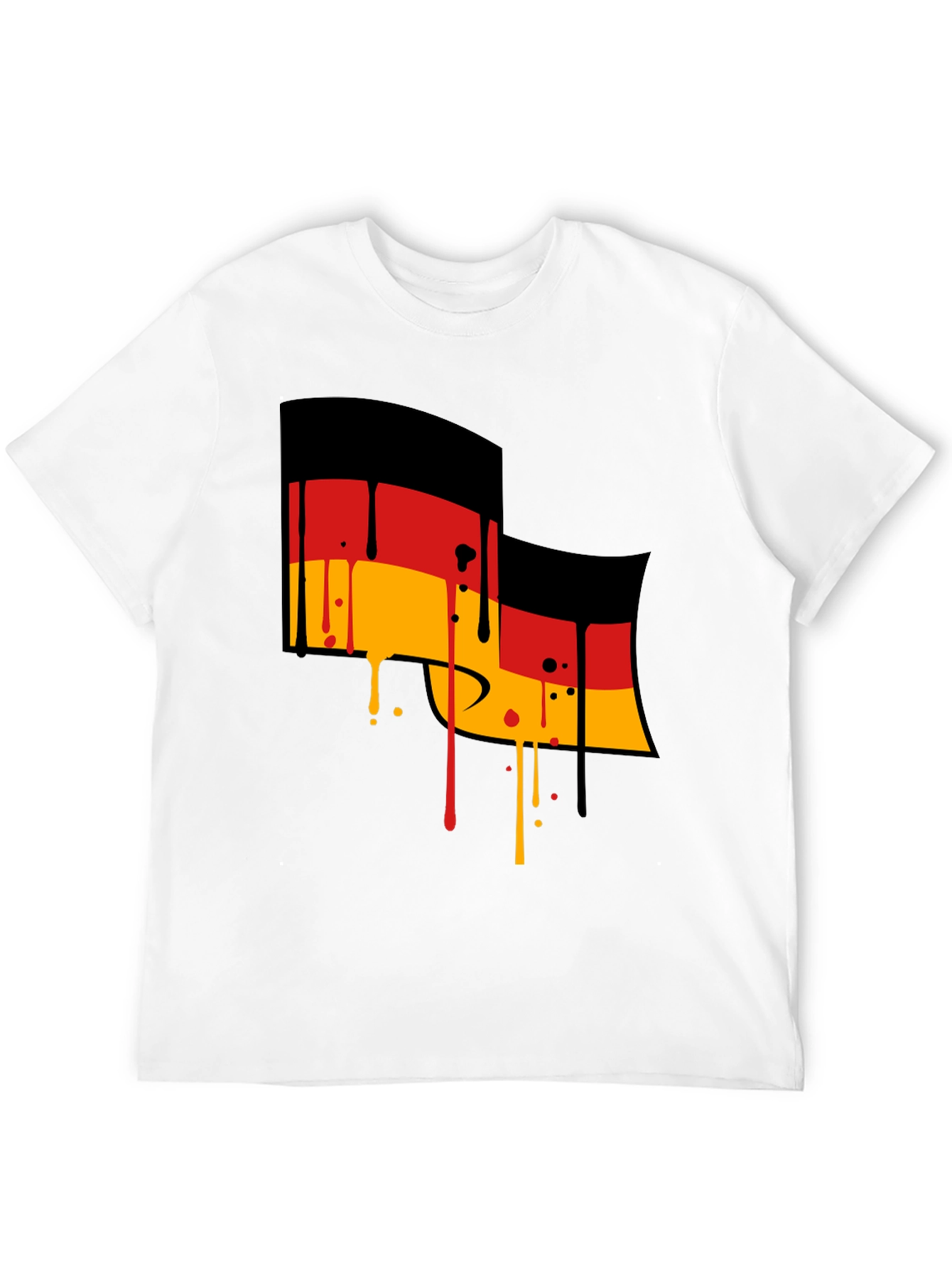 Camiseta Negra con Bandera Alemana Abstracta