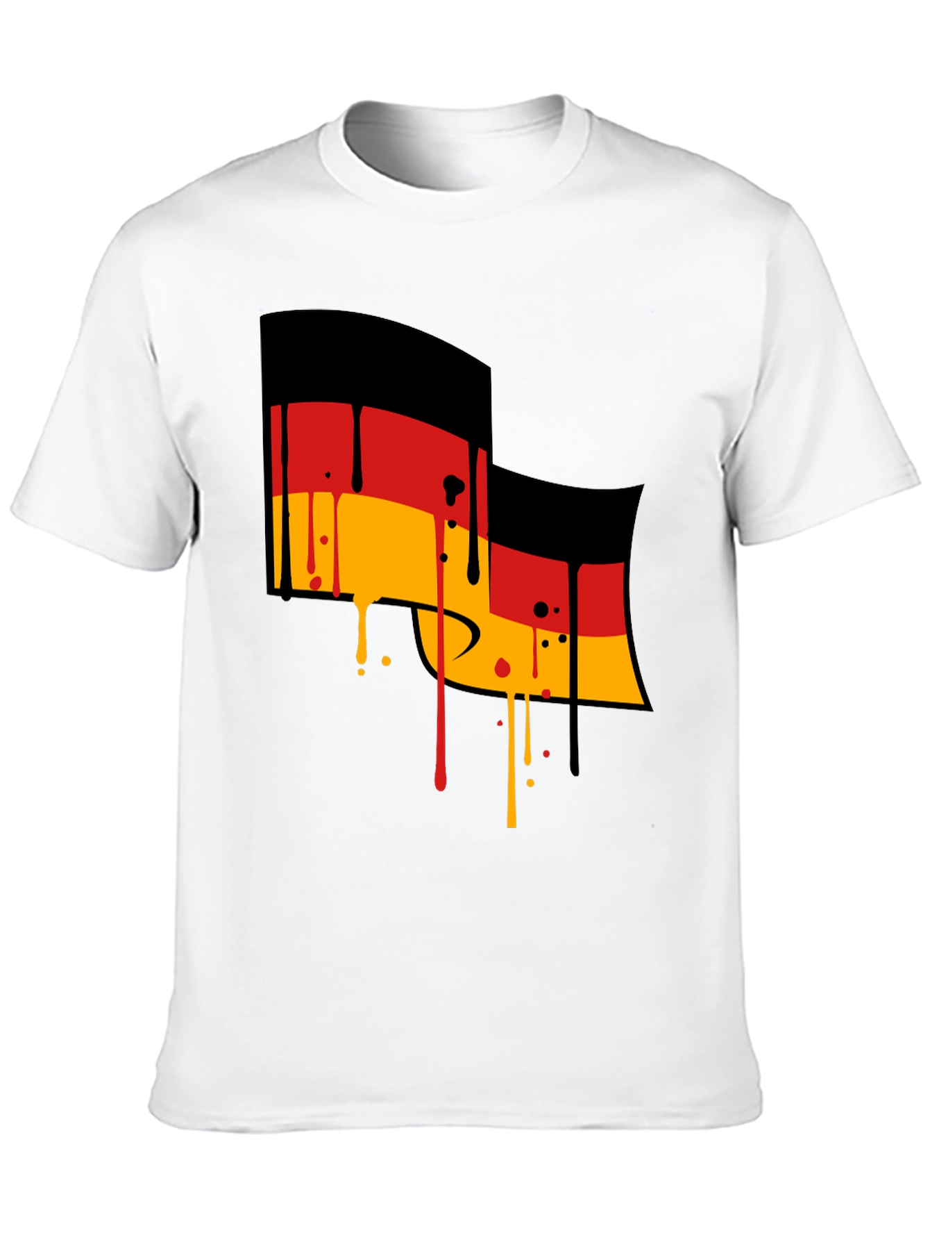 Camiseta Negra con Bandera Alemana Abstracta