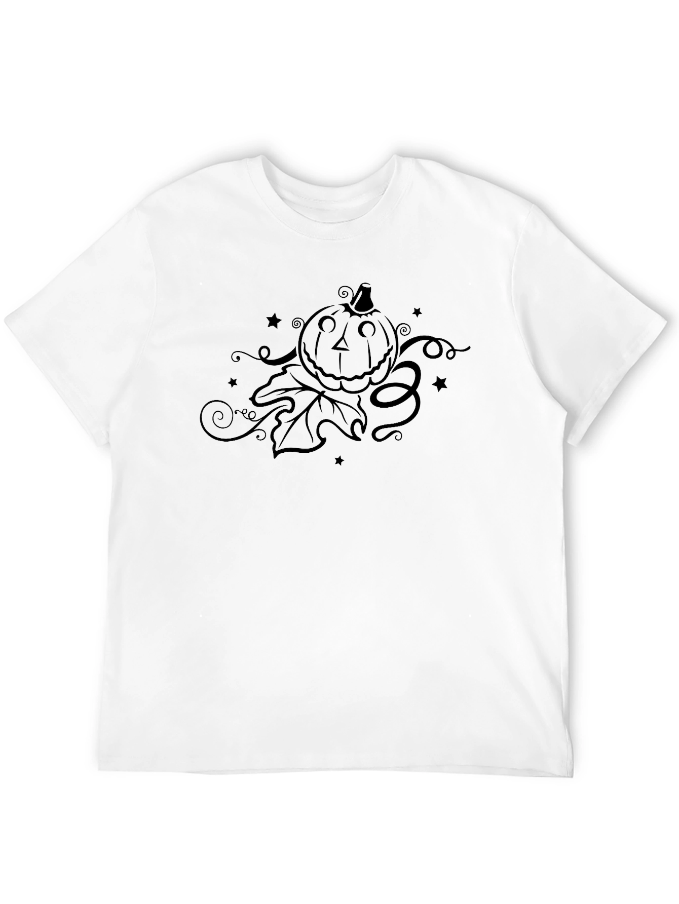 Camiseta Negra con Diseño de Calabaza Halloween