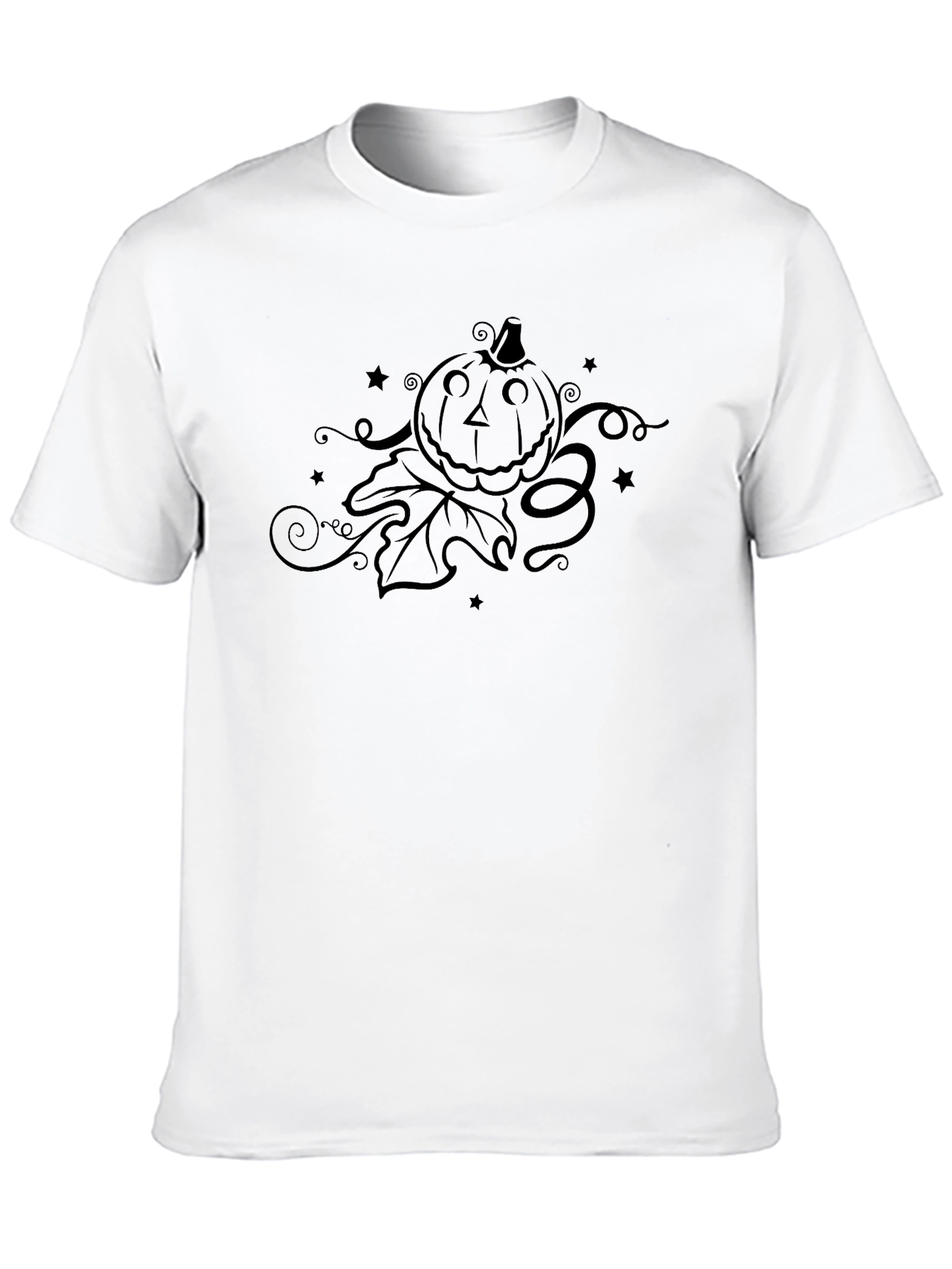 Camiseta Negra con Diseño de Calabaza Halloween