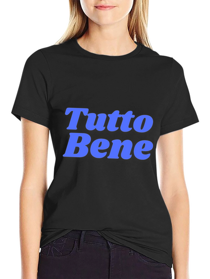 Camiseta Negra con Texto Tutto Bene