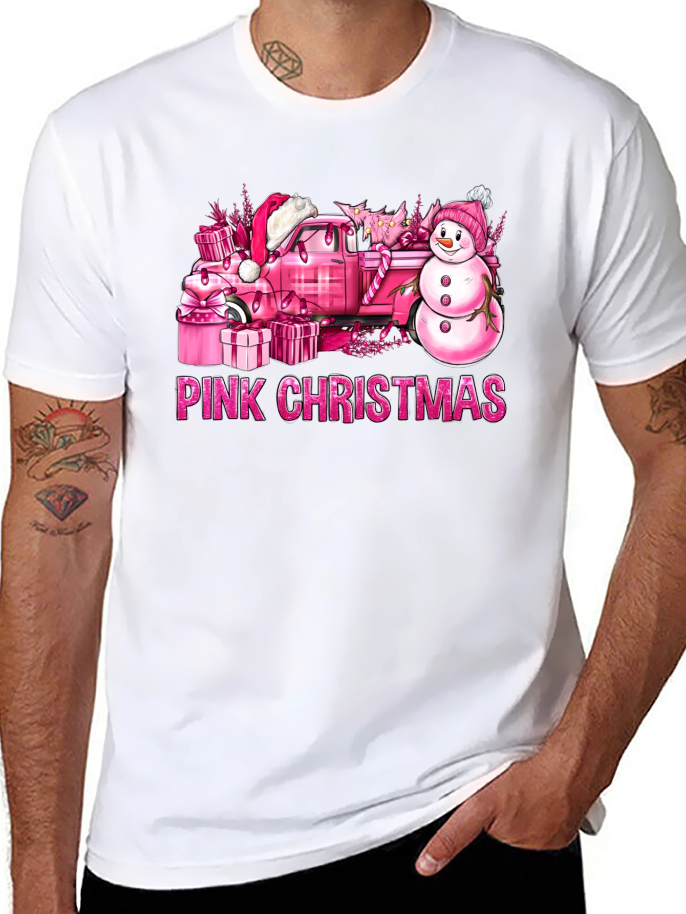 Camiseta Navidad Rosa