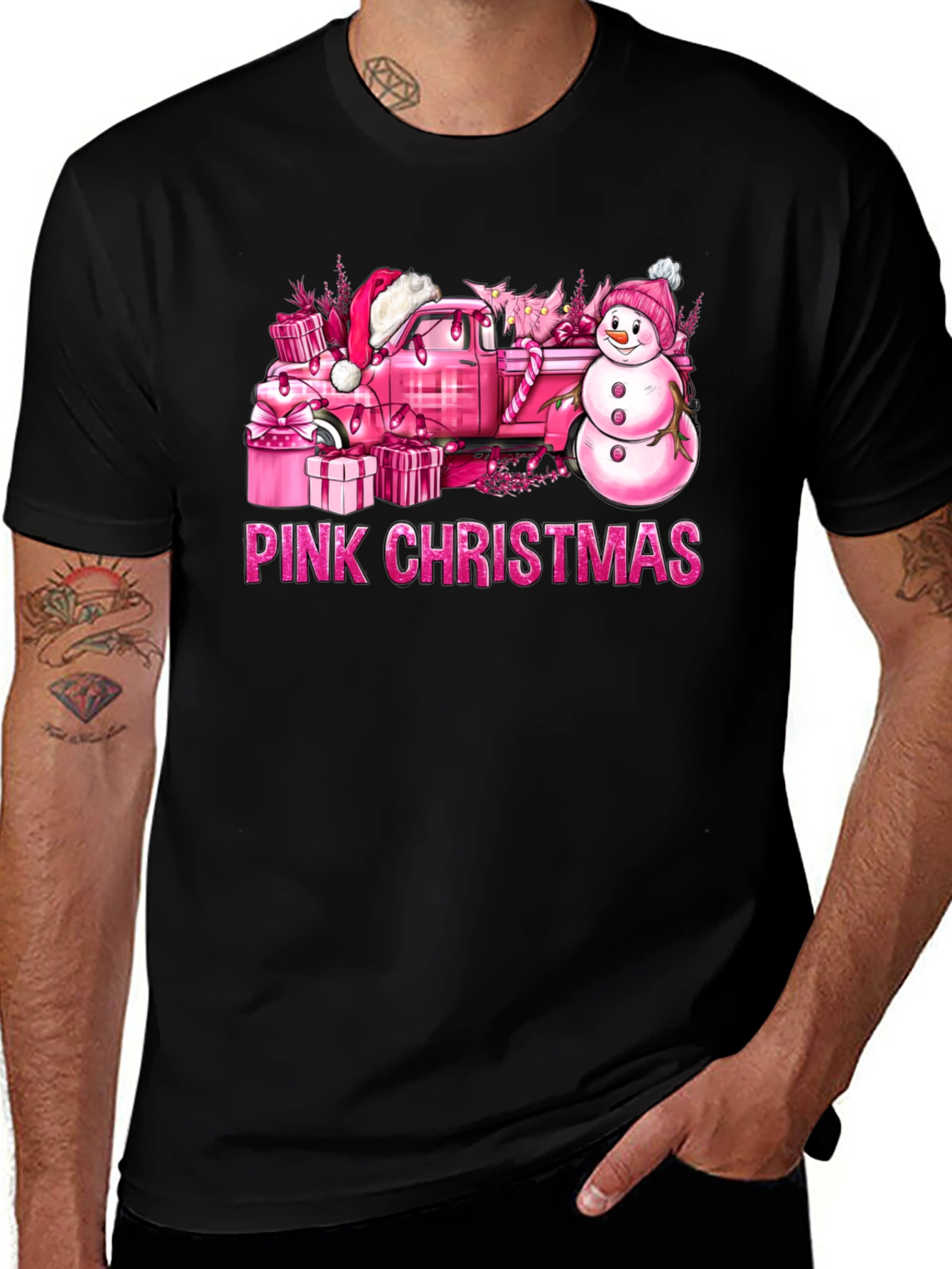 Camiseta Navidad Rosa
