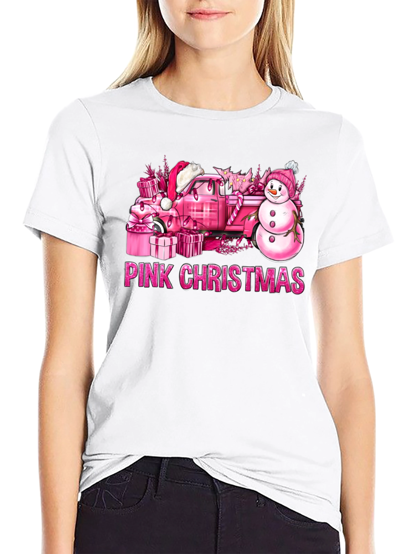 Camiseta Navidad Rosa