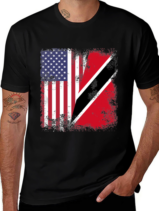 Camiseta Bandera EEUU y Trinidad y Tobago