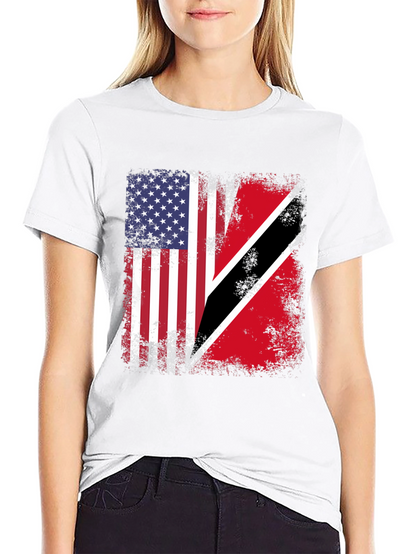 Camiseta Bandera EEUU y Trinidad y Tobago