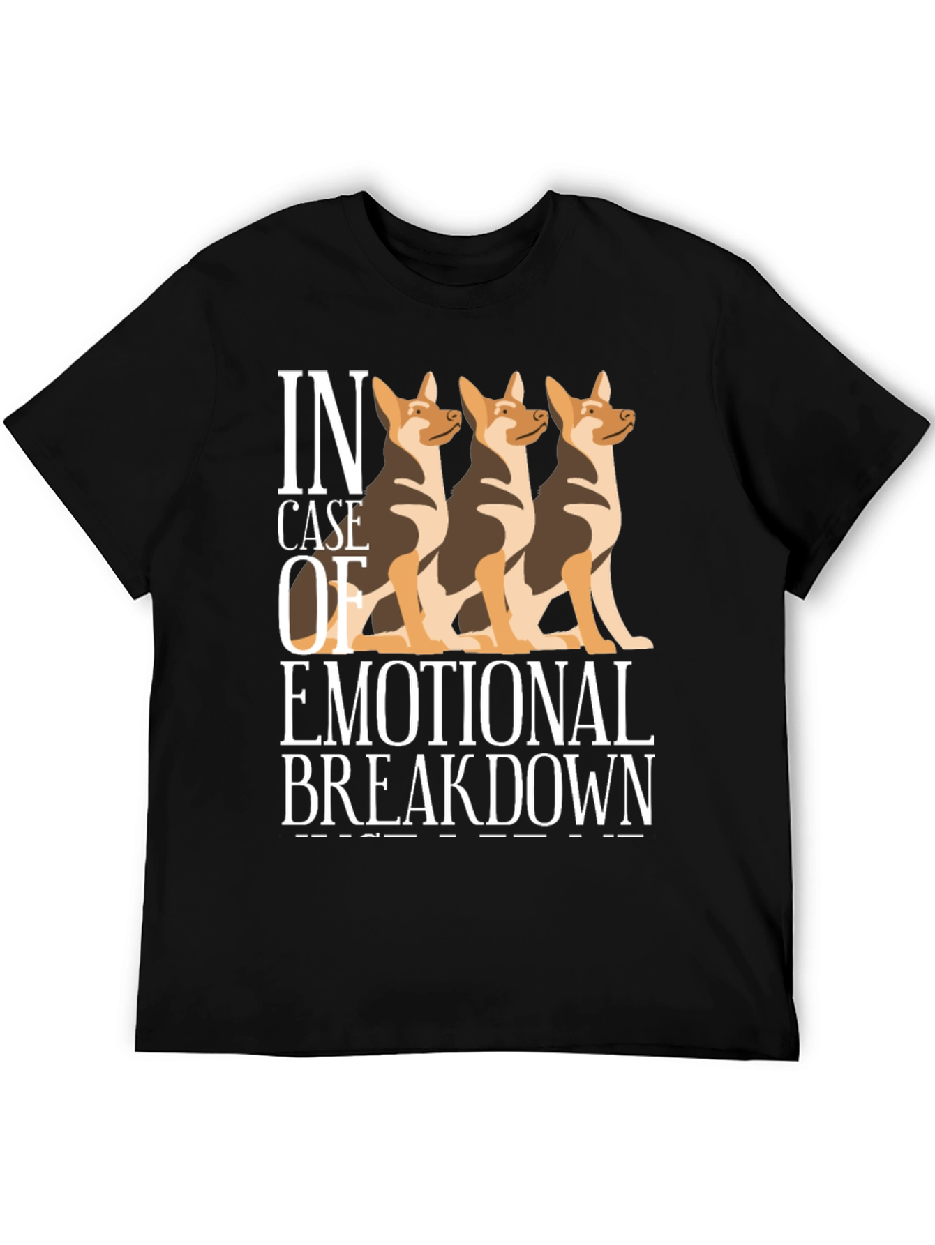 Camiseta Negra Colapso Emocional con Tres Perros