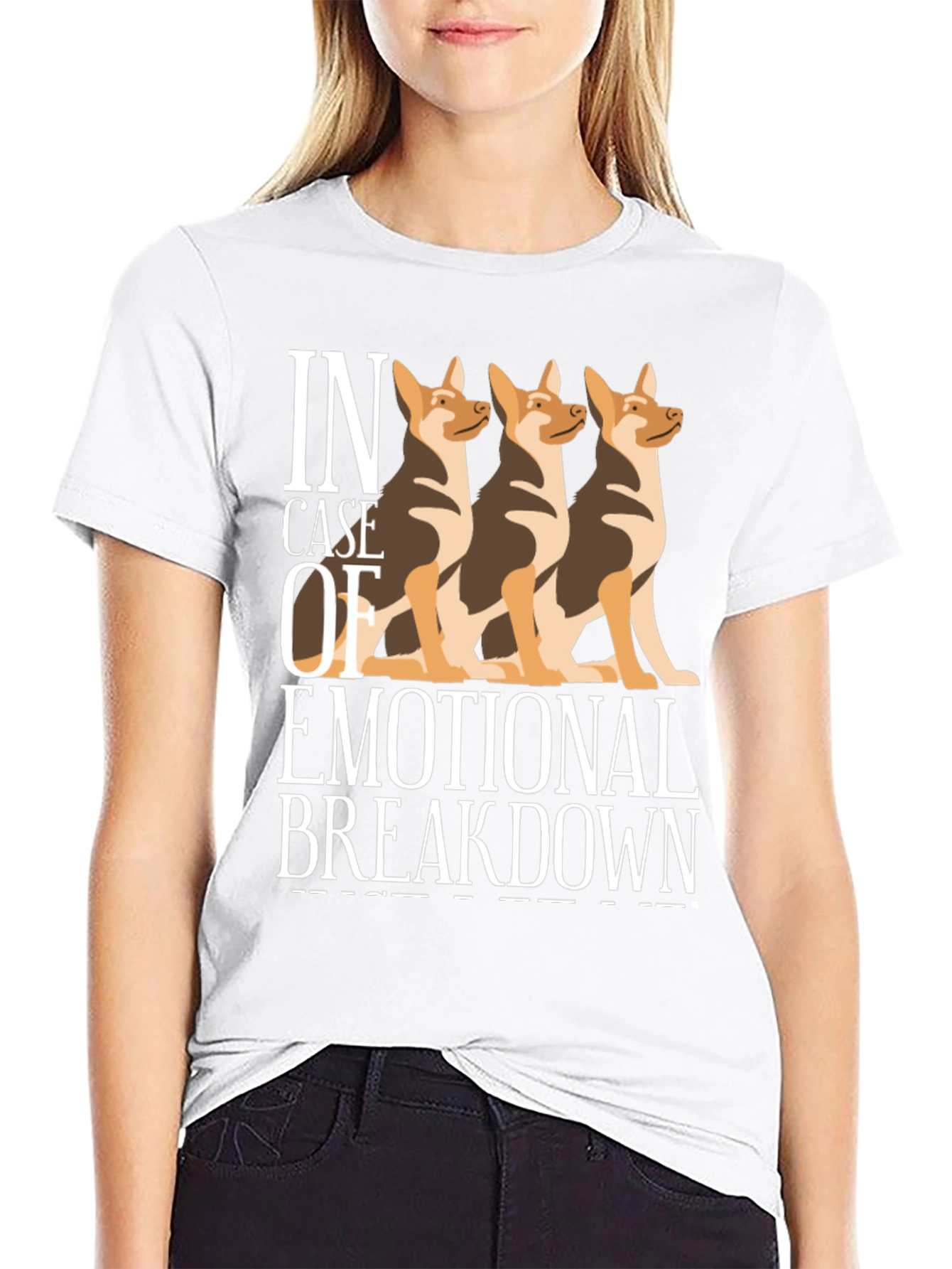 Camiseta Negra Colapso Emocional con Tres Perros