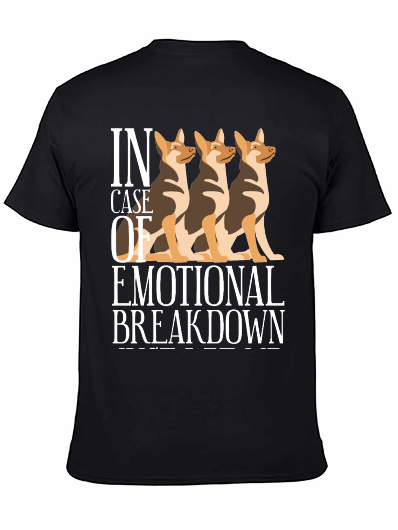 Camiseta Negra Colapso Emocional con Tres Perros