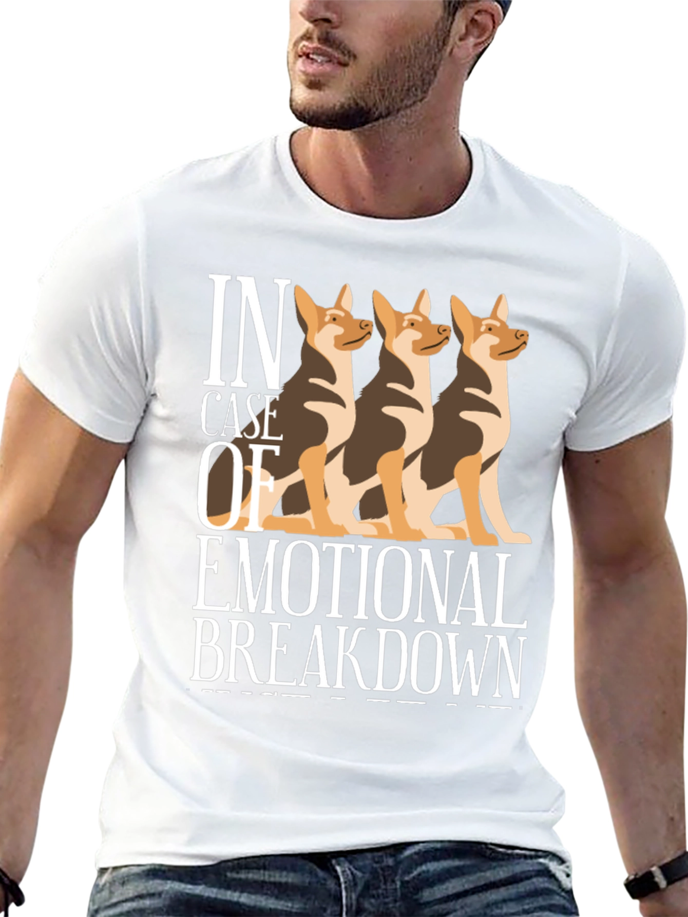 Camiseta Negra Colapso Emocional con Tres Perros