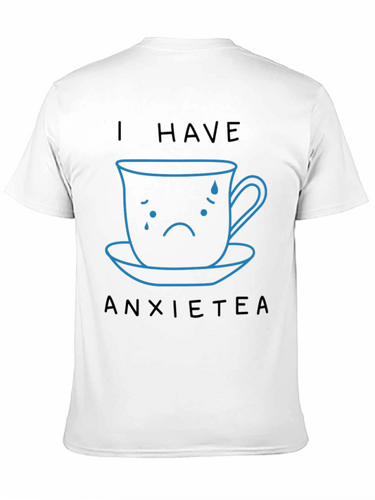 Camiseta Negra Anxietea con Diseño de Taza Triste