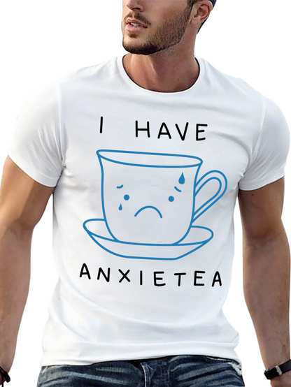 Camiseta Negra Anxietea con Diseño de Taza Triste