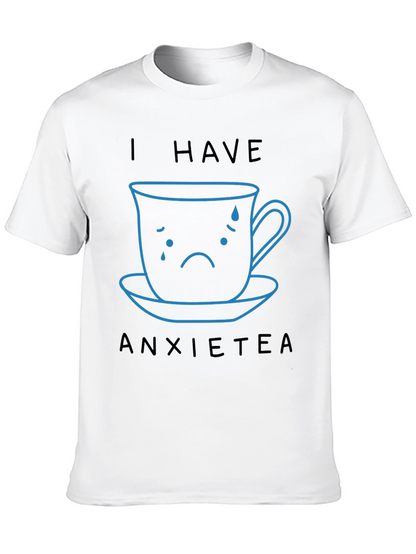 Camiseta Negra Anxietea con Diseño de Taza Triste