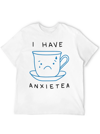 Camiseta Negra Anxietea con Diseño de Taza Triste