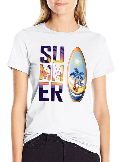 Camiseta Estampada de Verano Hawaii