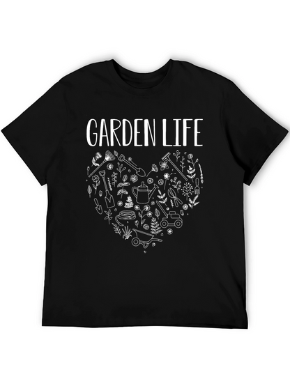 Camiseta Negra Vida de Jardín Corazón