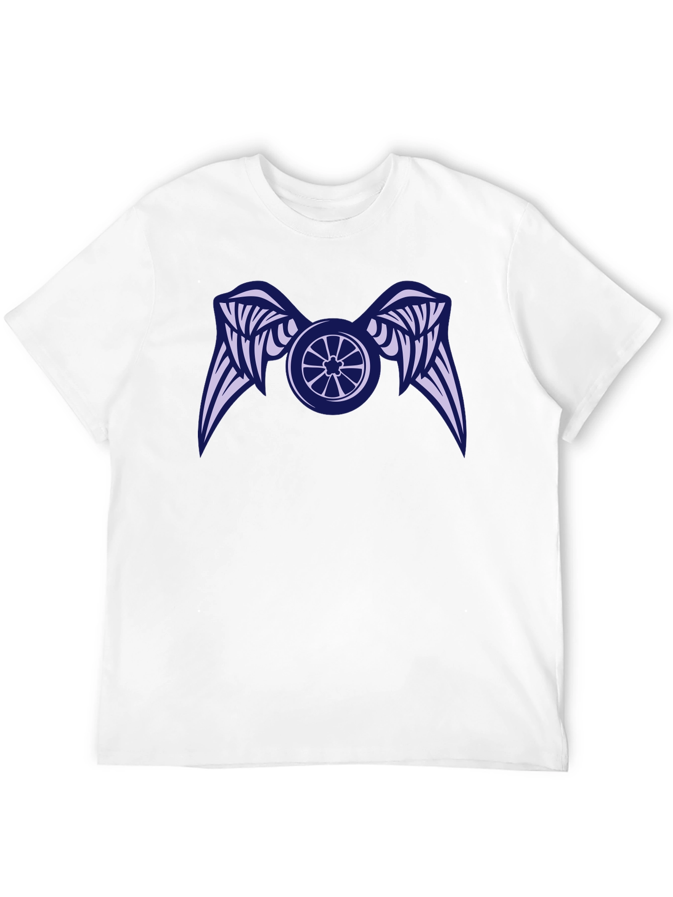 Camiseta Negra con Diseño de Rueda Alada