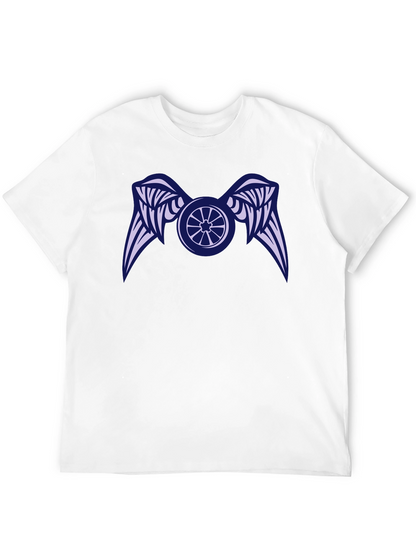 Camiseta Negra con Diseño de Rueda Alada