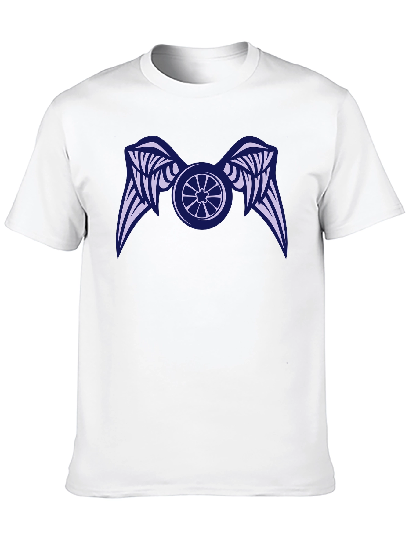 Camiseta Negra con Diseño de Rueda Alada