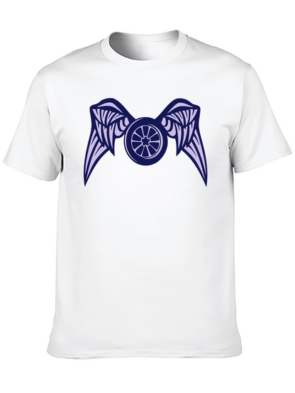 Camiseta Negra con Diseño de Rueda Alada