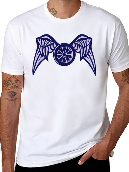 Camiseta Negra con Diseño de Rueda Alada