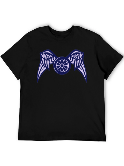 Camiseta Negra con Diseño de Rueda Alada