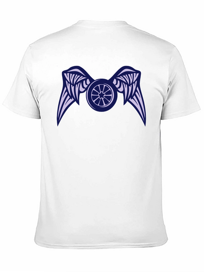 Camiseta Negra con Diseño de Rueda Alada