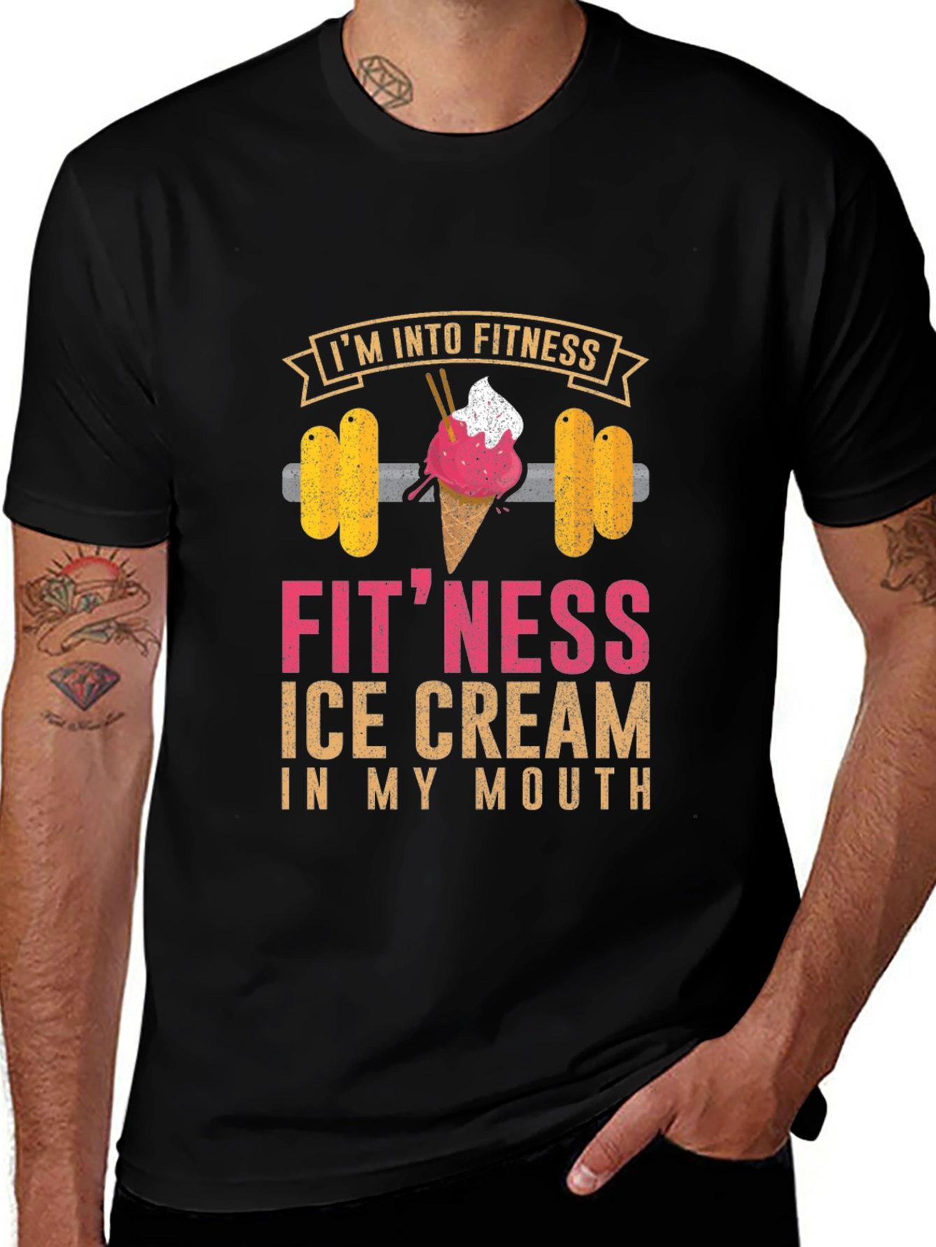 Camiseta de Fitness con Diseño de Helado