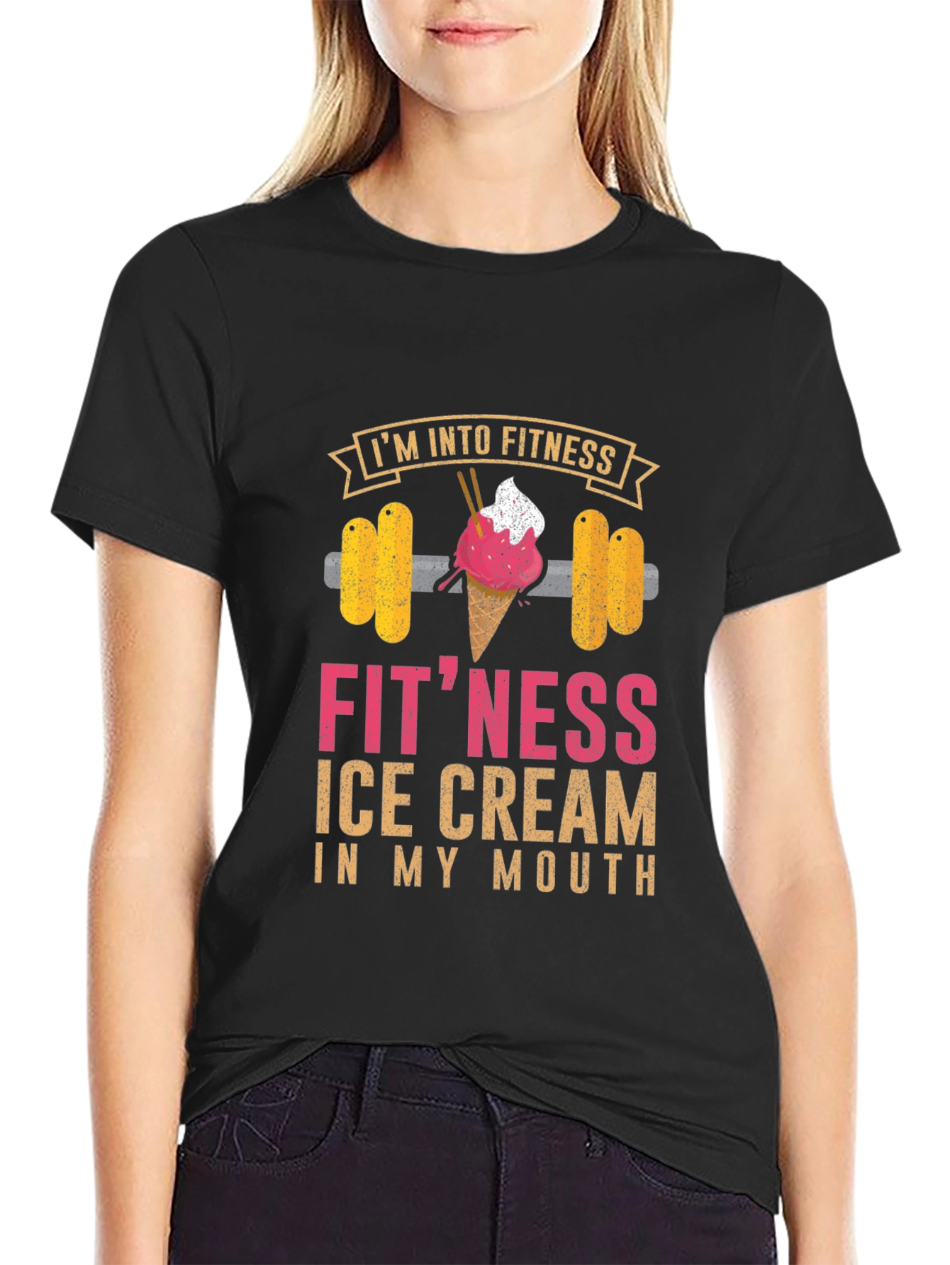 Camiseta de Fitness con Diseño de Helado