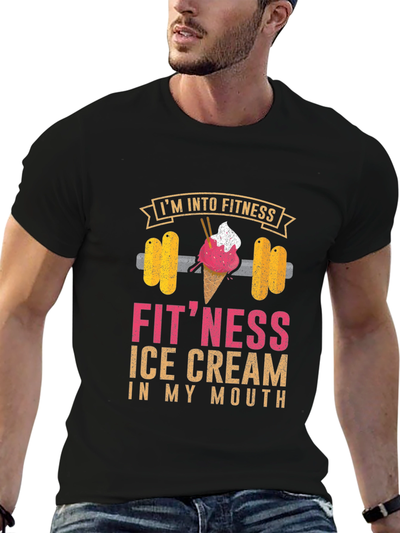 Camiseta de Fitness con Diseño de Helado