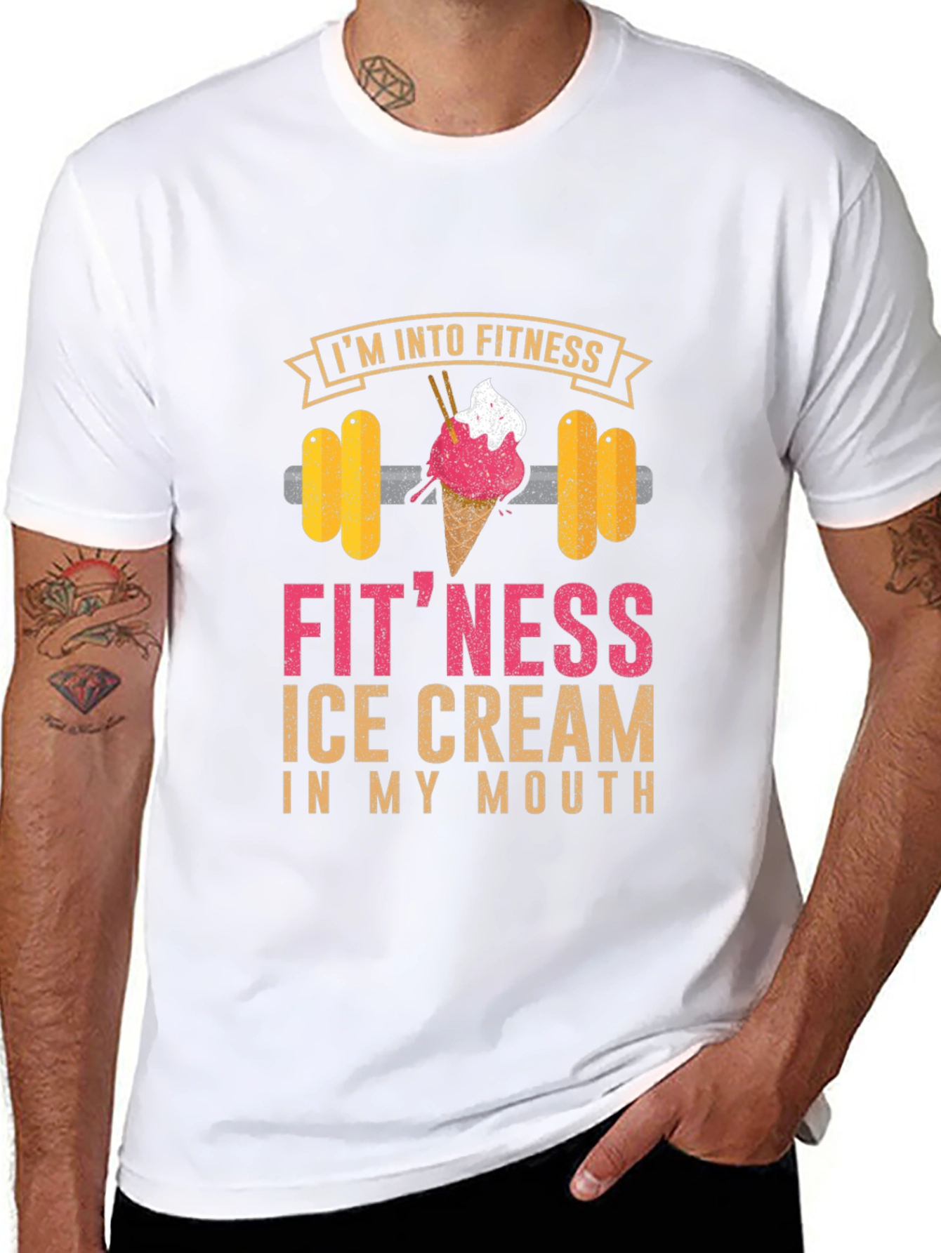 Camiseta de Fitness con Diseño de Helado