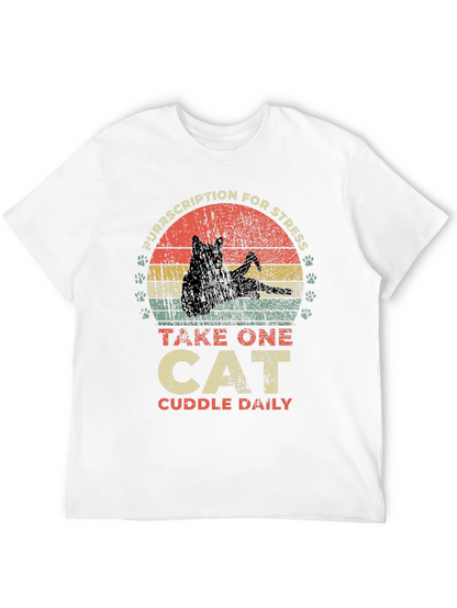 Camiseta Receta para el Estrés: ¡Un Gato al Día!