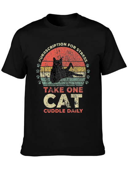 Camiseta Receta para el Estrés: ¡Un Gato al Día!