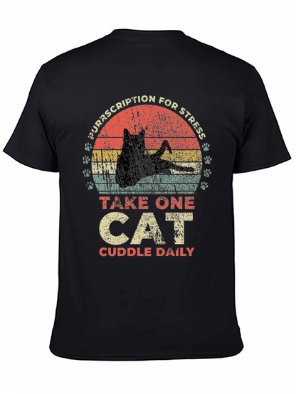 Camiseta Receta para el Estrés: ¡Un Gato al Día!