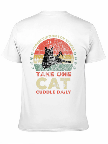 Camiseta Receta para el Estrés: ¡Un Gato al Día!