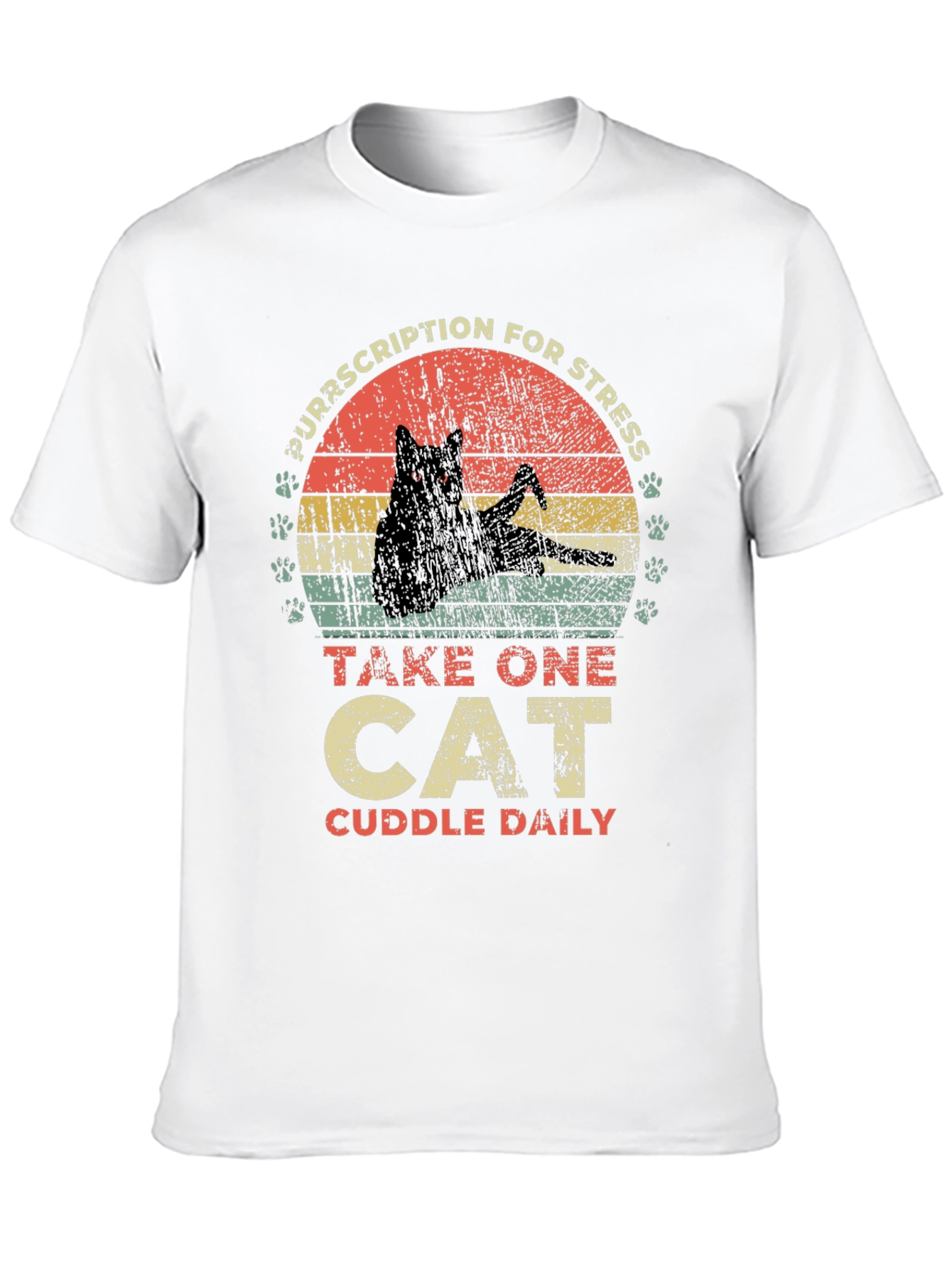 Camiseta Receta para el Estrés: ¡Un Gato al Día!
