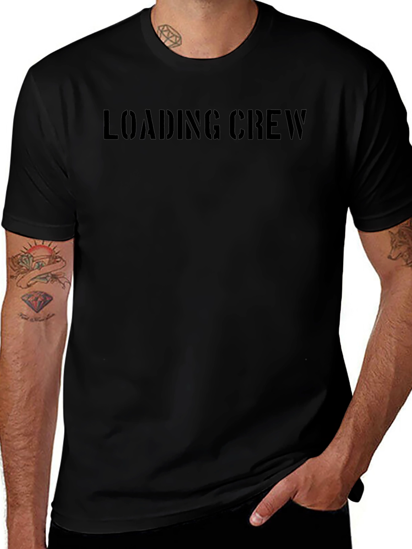 Camiseta Negra Loading Crew para Hombre