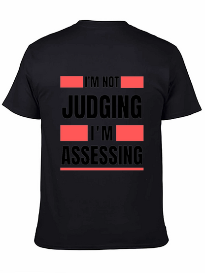 Camiseta Negra No Estoy Juzgando Estoy Evaluando