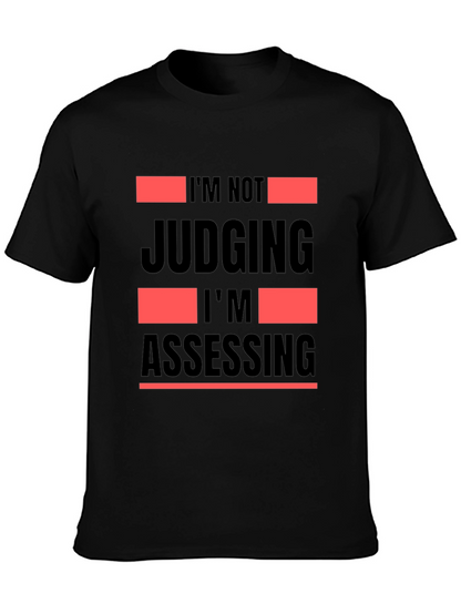 Camiseta Negra No Estoy Juzgando Estoy Evaluando