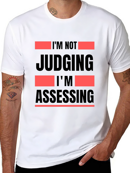 Camiseta Negra No Estoy Juzgando Estoy Evaluando