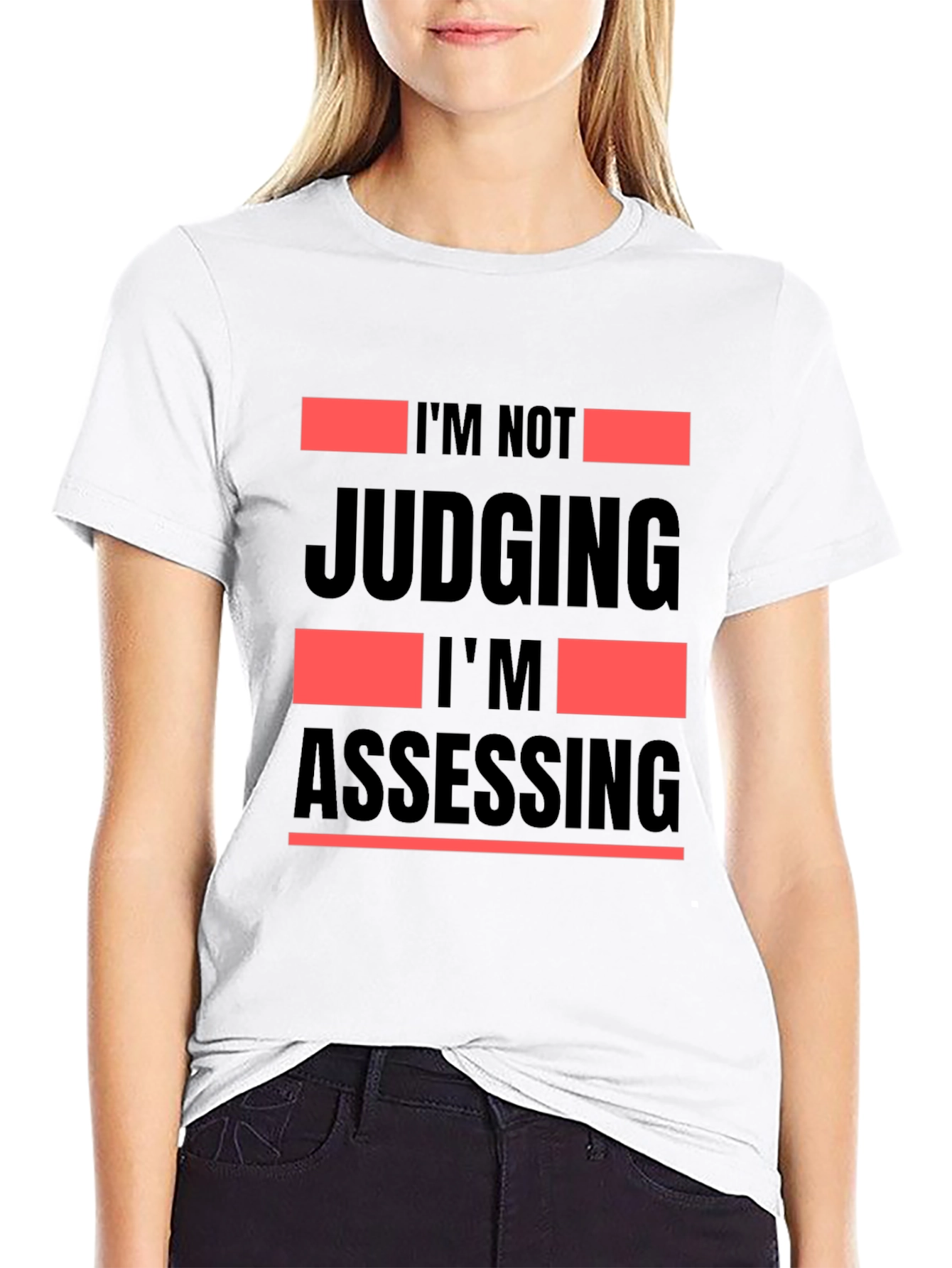 Camiseta Negra No Estoy Juzgando Estoy Evaluando