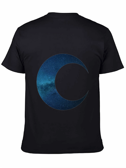 Camiseta Negra con Diseño de Luna Galáctica