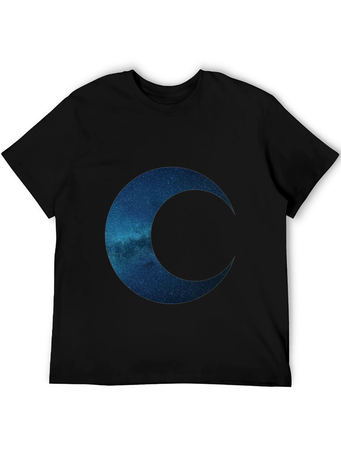 Camiseta Negra con Diseño de Luna Galáctica