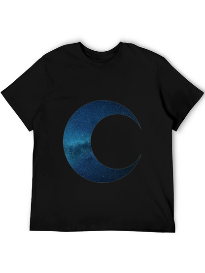 Camiseta Negra con Diseño de Luna Galáctica