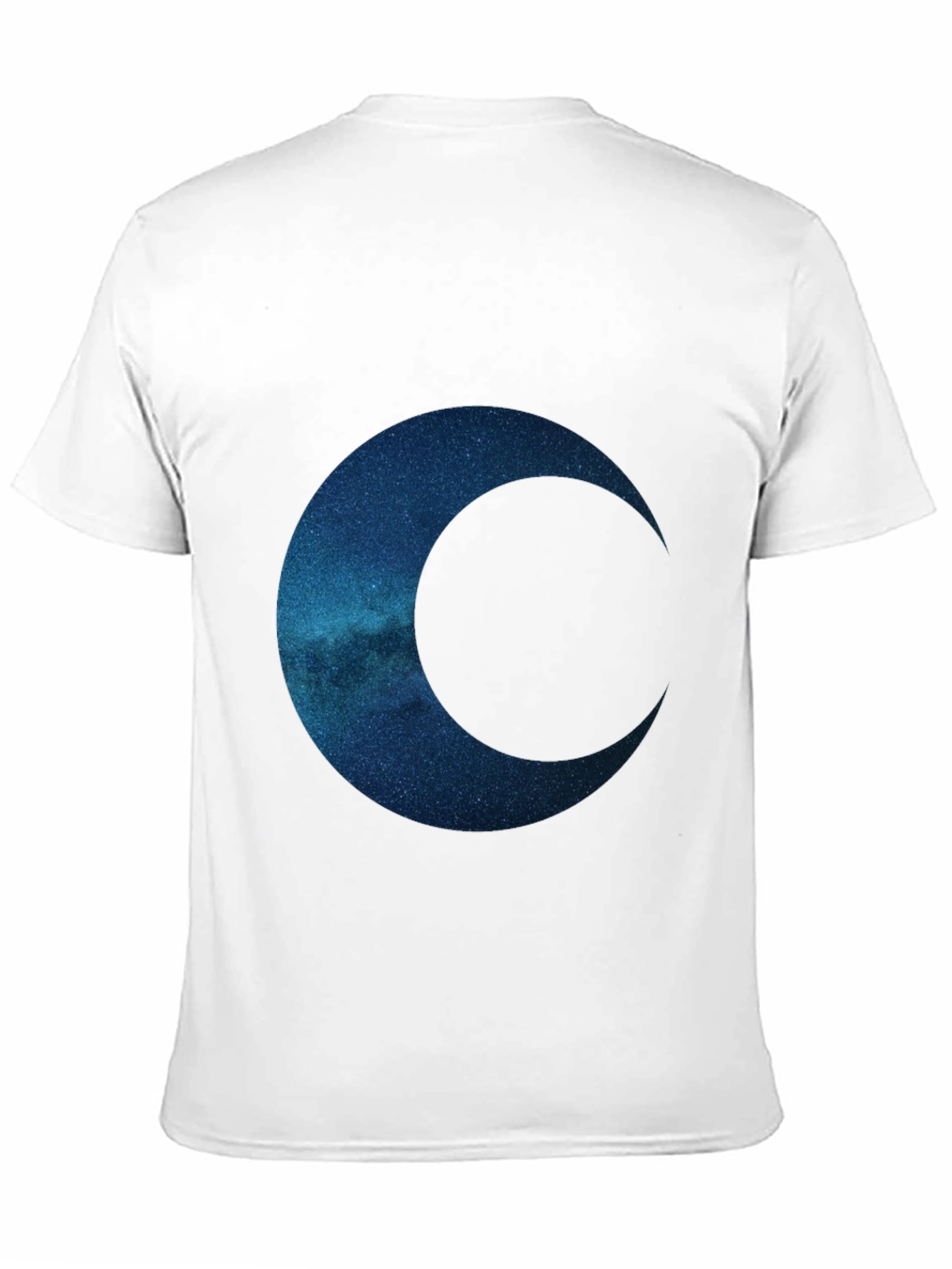 Camiseta Negra con Diseño de Luna Galáctica